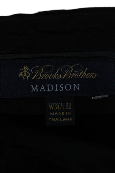 Brooks Brothers Mens Dress Pants Black Wool Button Size 36