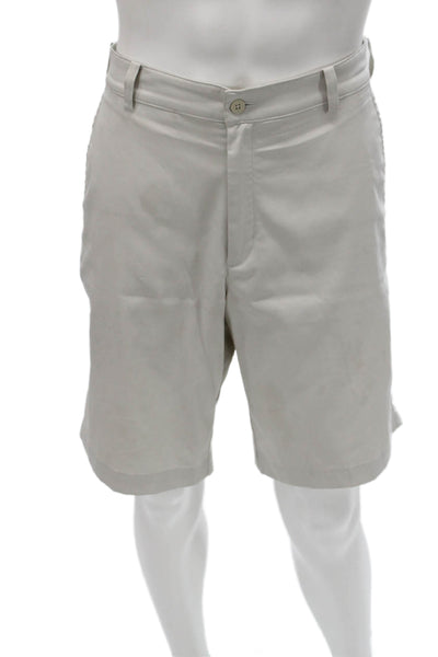 Nike Golf Mens Athletic Beige Shorts Button Closure Size 32