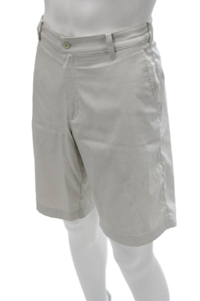 Nike Golf Mens Athletic Beige Shorts Button Closure Size 32