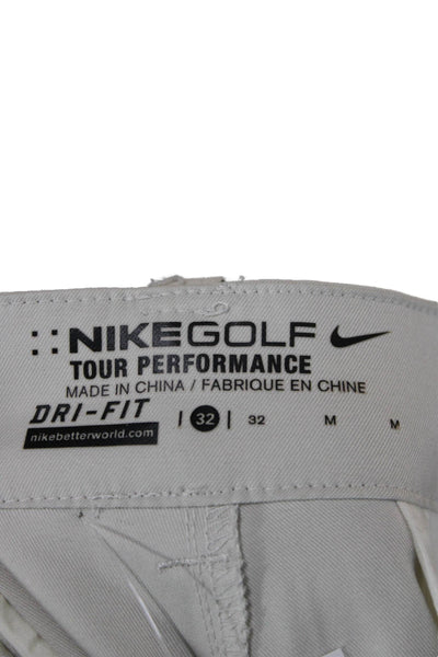 Nike Golf Mens Athletic Beige Shorts Button Closure Size 32