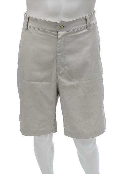 Nike Golf Mens Athletic Beige Polyester Button Shorts Size 34