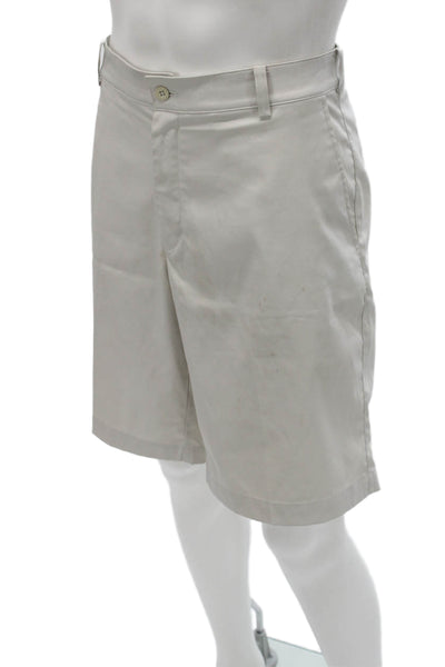 Nike Golf Mens Athletic Beige Polyester Button Shorts Size 34