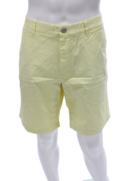 Bonobos Mens Chino Shorts Yellow Button Cotton Size 36