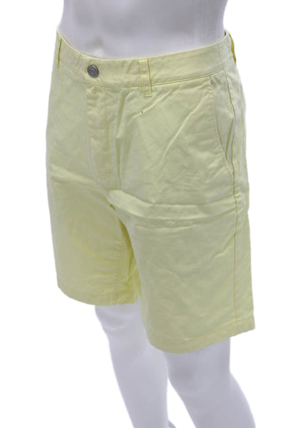 Bonobos Mens Chino Shorts Yellow Button Cotton Size 36