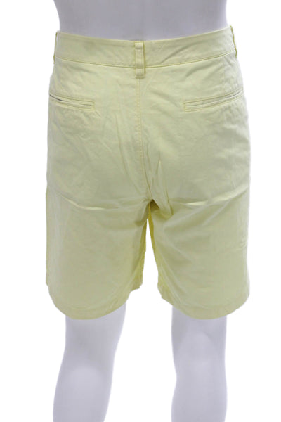 Bonobos Mens Chino Shorts Yellow Button Cotton Size 36