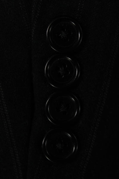 Hickey Freeman Mens Suit Jacket Black Striped Wool Button Size 42