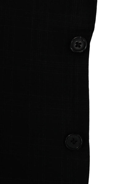 Egara Mens Blazer Black Plaid Wool Blend Button Front Fall Size 42