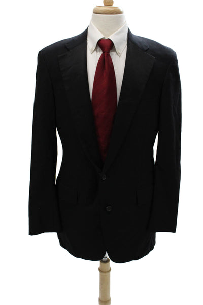 Polo Ralph Lauren Mens Suit Jacket Black Wool Button Size 40