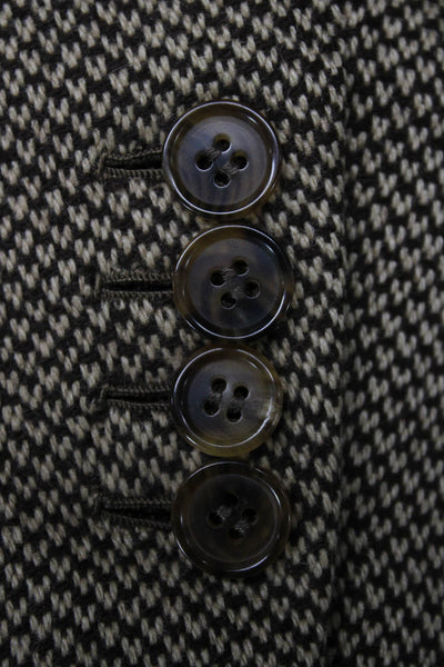Brioni Mens Houndstooth Cashmere Blazer Brown Size 52