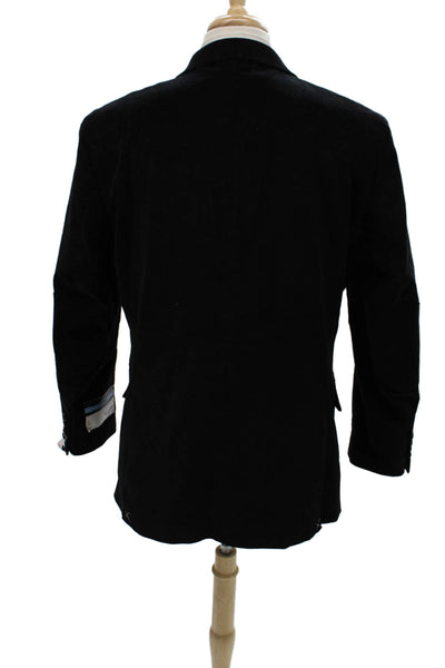 Stafford Mens Black Cotton Blazer Button Solid Fall Size 44