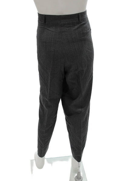 Boss Hugo Boss Men 2 Piece Striped Wool Gray Suit Size 44