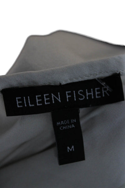 Eileen Fisher Women Ivory Silk Spandex Tunic Sleeveless Round Neck Size M