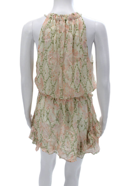 Ramy Brook Womens Mini Halter Dress White Viscose Geometric Knee Size S