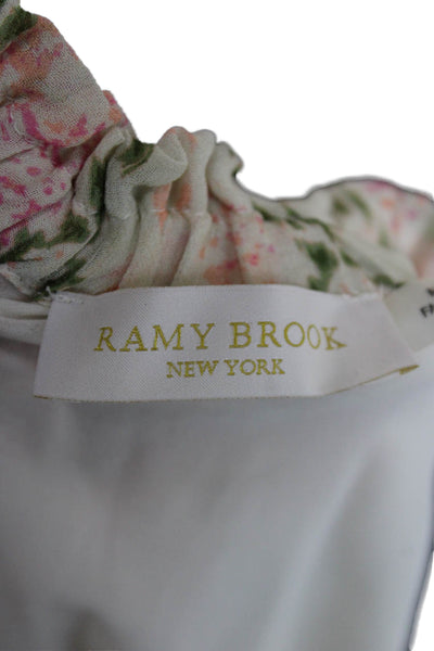Ramy Brook Womens Mini Halter Dress White Viscose Geometric Knee Size S