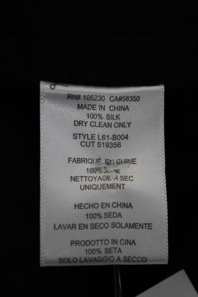 Equipment Femme Women Bomber Jacket Silk Black Long Sleeve Zip Petite Size S
