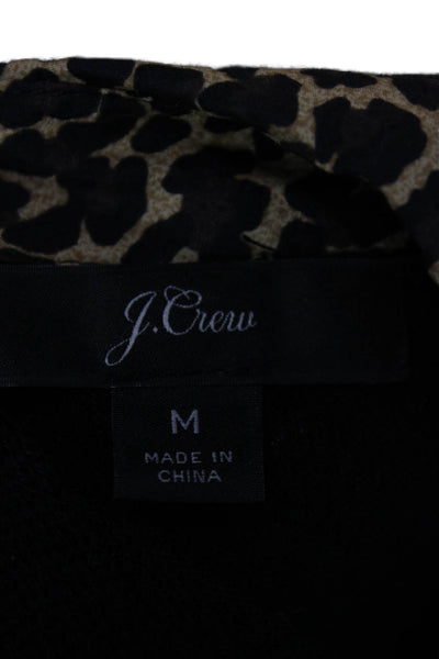 J Crew Womens Merino Wool Crew Neck Pullover Sweater Black Size M
