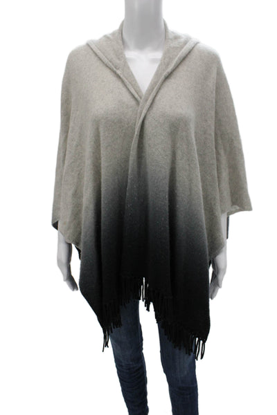 Minnie Rose Womens Cape Cashmere V-Neck Sweater Gray Size One Size