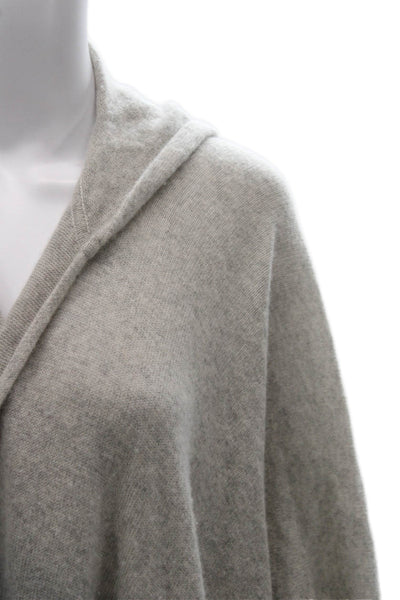 Minnie Rose Womens Cape Cashmere V-Neck Sweater Gray Size One Size