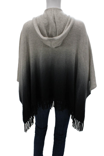 Minnie Rose Womens Cape Cashmere V-Neck Sweater Gray Size One Size