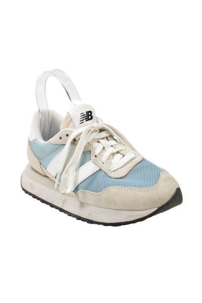New Balance Womens Suede 237 Lace Up Low Top Sneakers Blue Size White Size 6.5