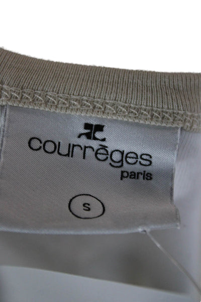 Courreges Womens Ringer T-Shirt White Cotton Crew Neck Short Sleeve Size S