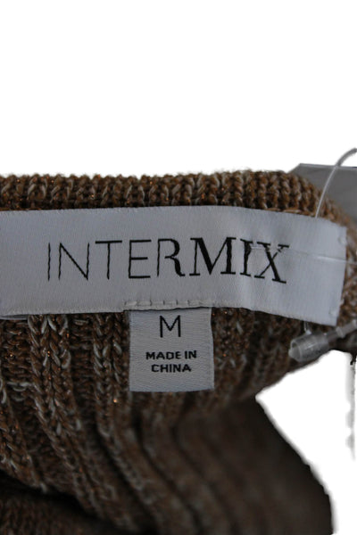 Intermix Womens Brown Cotton Basic V-Neck Sleeveless Tank Size M