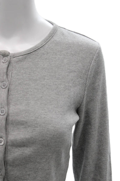 Zara Womens Cardigan Gray Long Sleeve Round Neck Size M