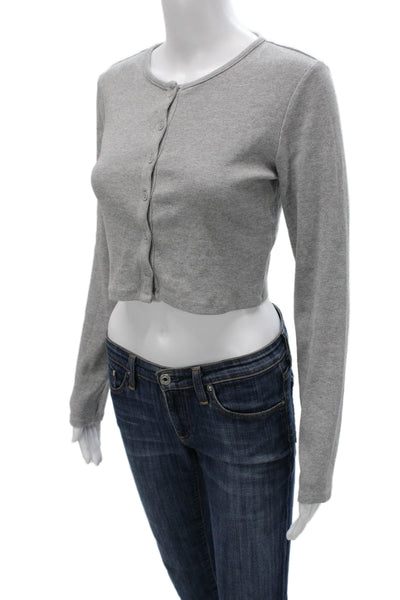 Zara Womens Cardigan Gray Long Sleeve Round Neck Size M