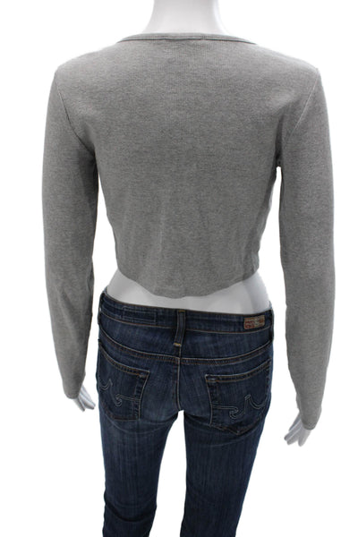 Zara Womens Cardigan Gray Long Sleeve Round Neck Size M