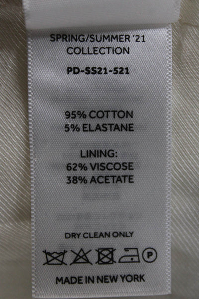 Peter Do Womens Sleeveless Ivory Cotton Vest Button Size 38