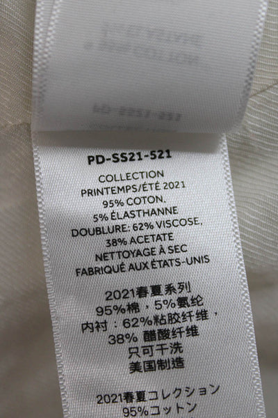 Peter Do Womens Sleeveless Ivory Cotton Vest Button Size 38