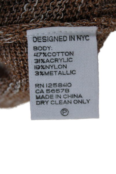 Intermix Women Cardigan Brown V-Neck Speckled Long Sleeve Size M