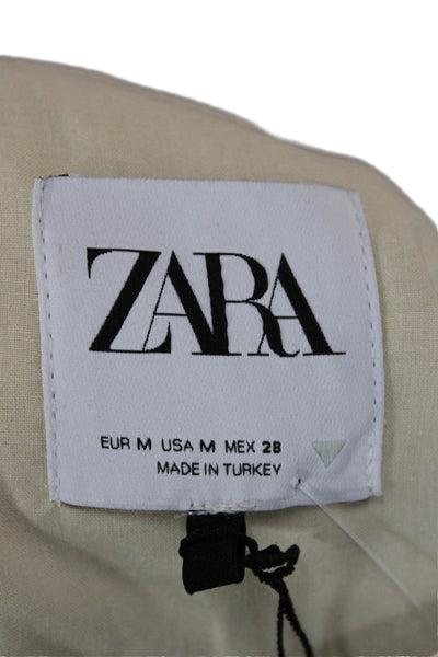Zara Women Beige Sleeveless Button Vest Size M