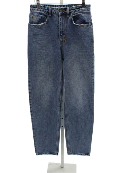 Ksubi Women Blue Straight Jeans 100% Cotton Mid Rise Button Size 26