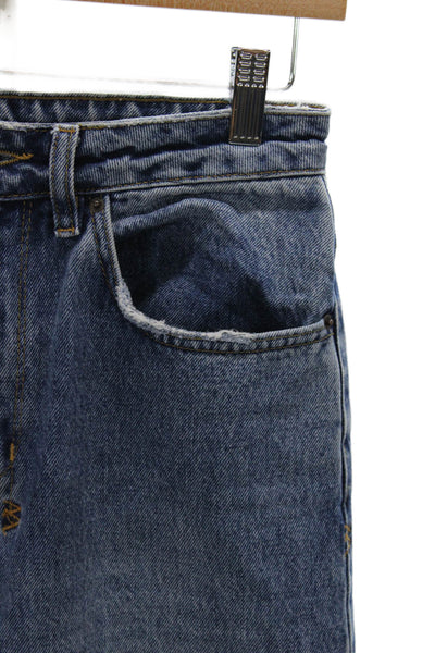 Ksubi Women Blue Straight Jeans 100% Cotton Mid Rise Button Size 26