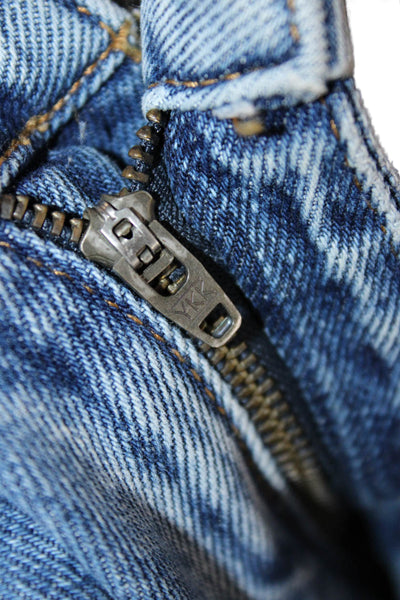 Ksubi Women Blue Straight Jeans 100% Cotton Mid Rise Button Size 26