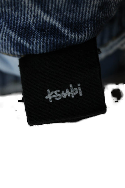 Ksubi Women Blue Straight Jeans 100% Cotton Mid Rise Button Size 26
