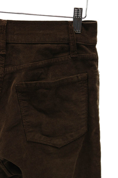 Frame Women Flare Pants High Rise Brown Cotton Size 27
