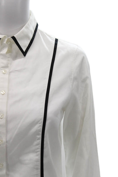 Anne Fontaine Women White Pima Cotton Basic Button-Up Size 38