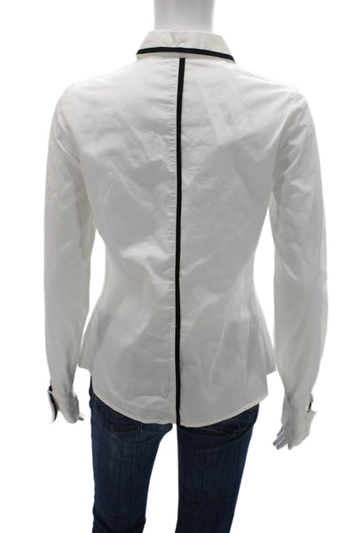 Anne Fontaine Women White Pima Cotton Basic Button-Up Size 38