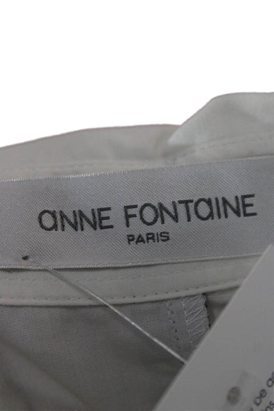 Anne Fontaine Women White Pima Cotton Basic Button-Up Size 38