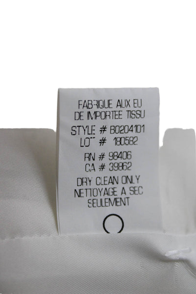 Theory Womens White Cotton Blazer Buttoned Long Sleeve Size 4