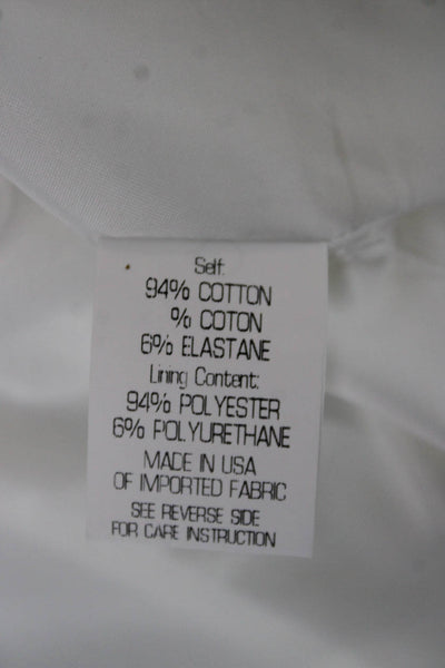 Theory Womens White Cotton Blazer Buttoned Long Sleeve Size 4