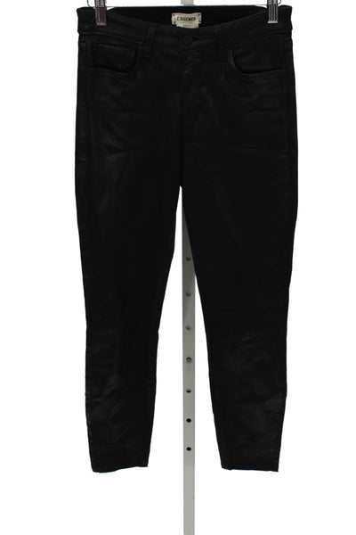 L'Agence Womens Skinny Black Modal Jeans Zip Size 26