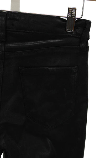 L'Agence Womens Skinny Black Modal Jeans Zip Size 26