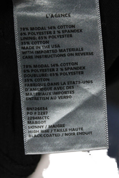 L'Agence Womens Skinny Black Modal Jeans Zip Size 26