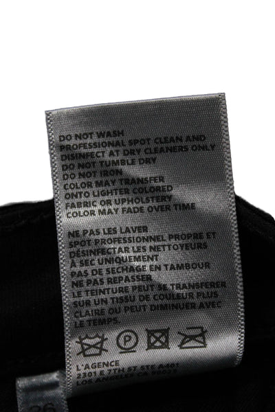 L'Agence Womens Skinny Black Modal Jeans Zip Size 26