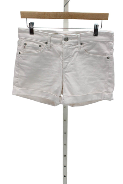 AG Adriano Goldschmied Womens Hot Pants White Cotton Size 26