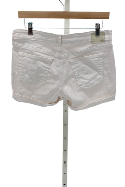 AG Adriano Goldschmied Womens Hot Pants White Cotton Size 26