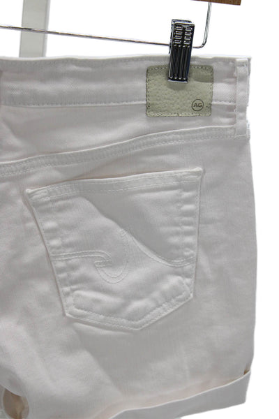 AG Adriano Goldschmied Womens Hot Pants White Cotton Size 26